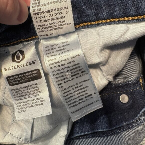 Levis Women Plus Sz 20W Dark Indigo Destructed Ribcage Straight Ankle Jeans - Picture 12 of 14